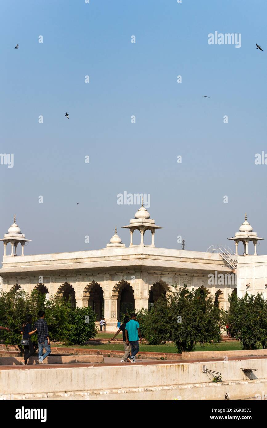 Il Diwan-i-Khas, o Hall of Private Audience, all'interno del Forte Rosso, Delhi, India Foto Stock