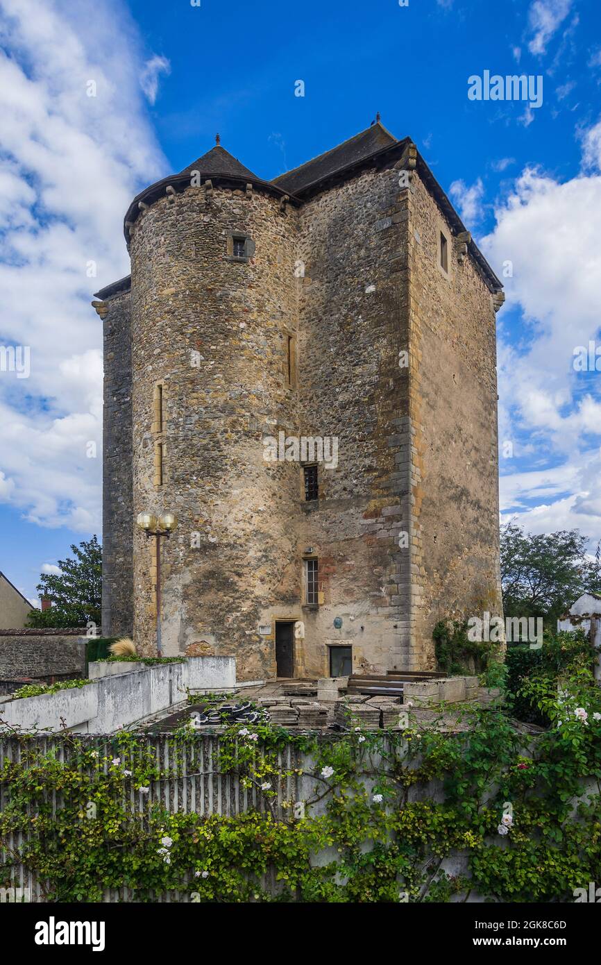 Donjon de Chauvigny / George Sand museo, la Charre, Indre (36), Francia. Foto Stock