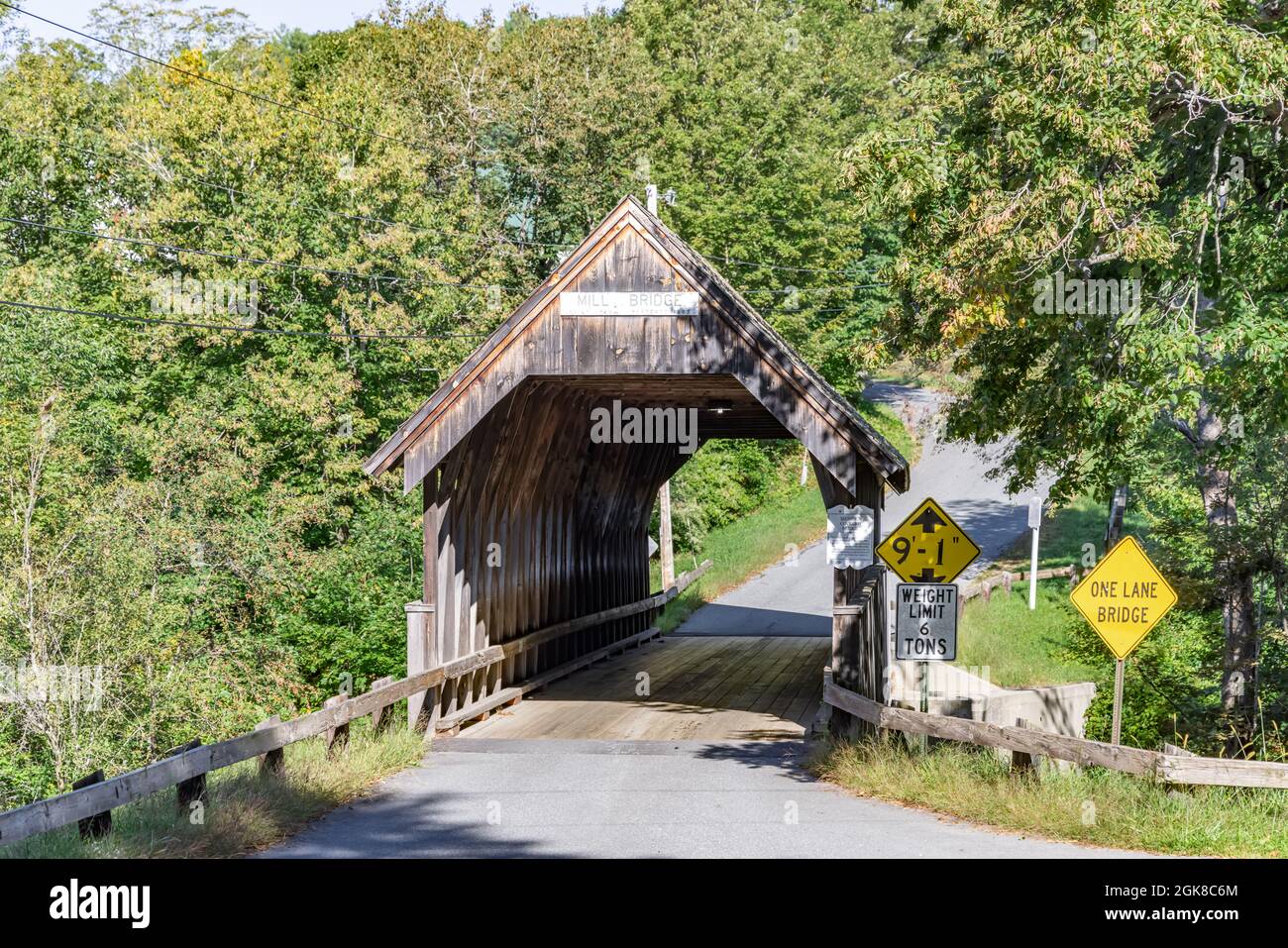 Ponte coperto Meriden a Plainfield, New Hampshire Foto Stock