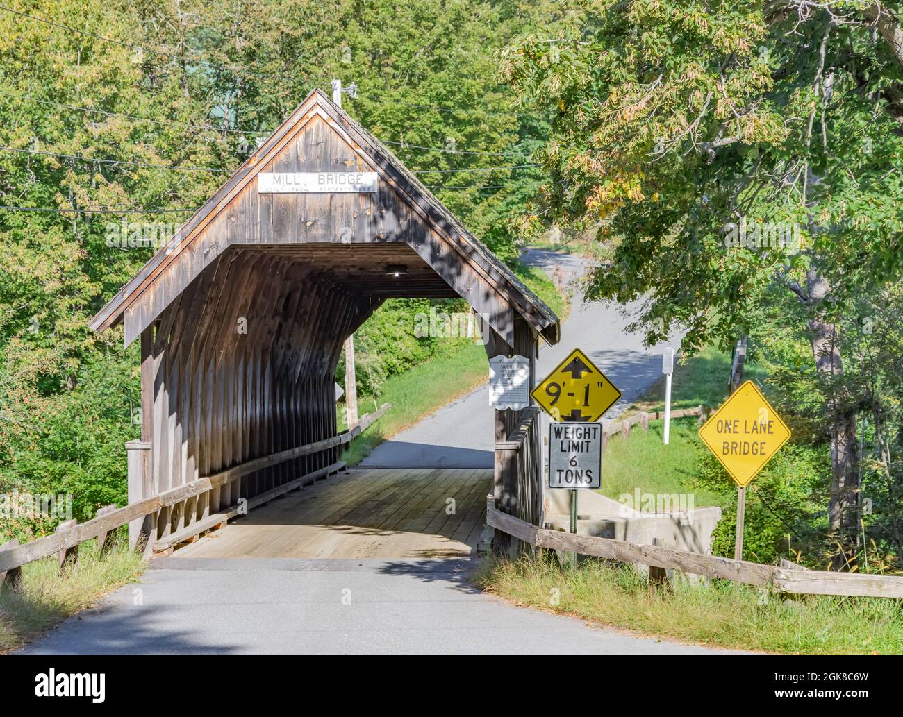 Ponte coperto Meriden a Plainfield, New Hampshire Foto Stock