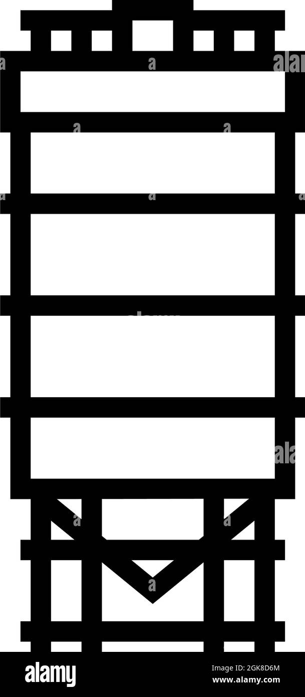 serbatoio per la linea di stoccaggio del carbone immagine vettoriale Illustrazione Vettoriale