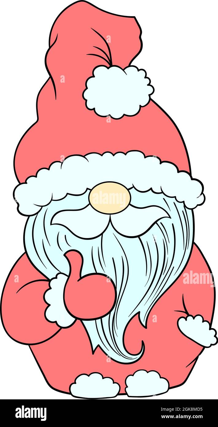 Personaggio Cartoon Santa Gnome, vivaio pastello illustrazione vettoriale Illustrazione Vettoriale