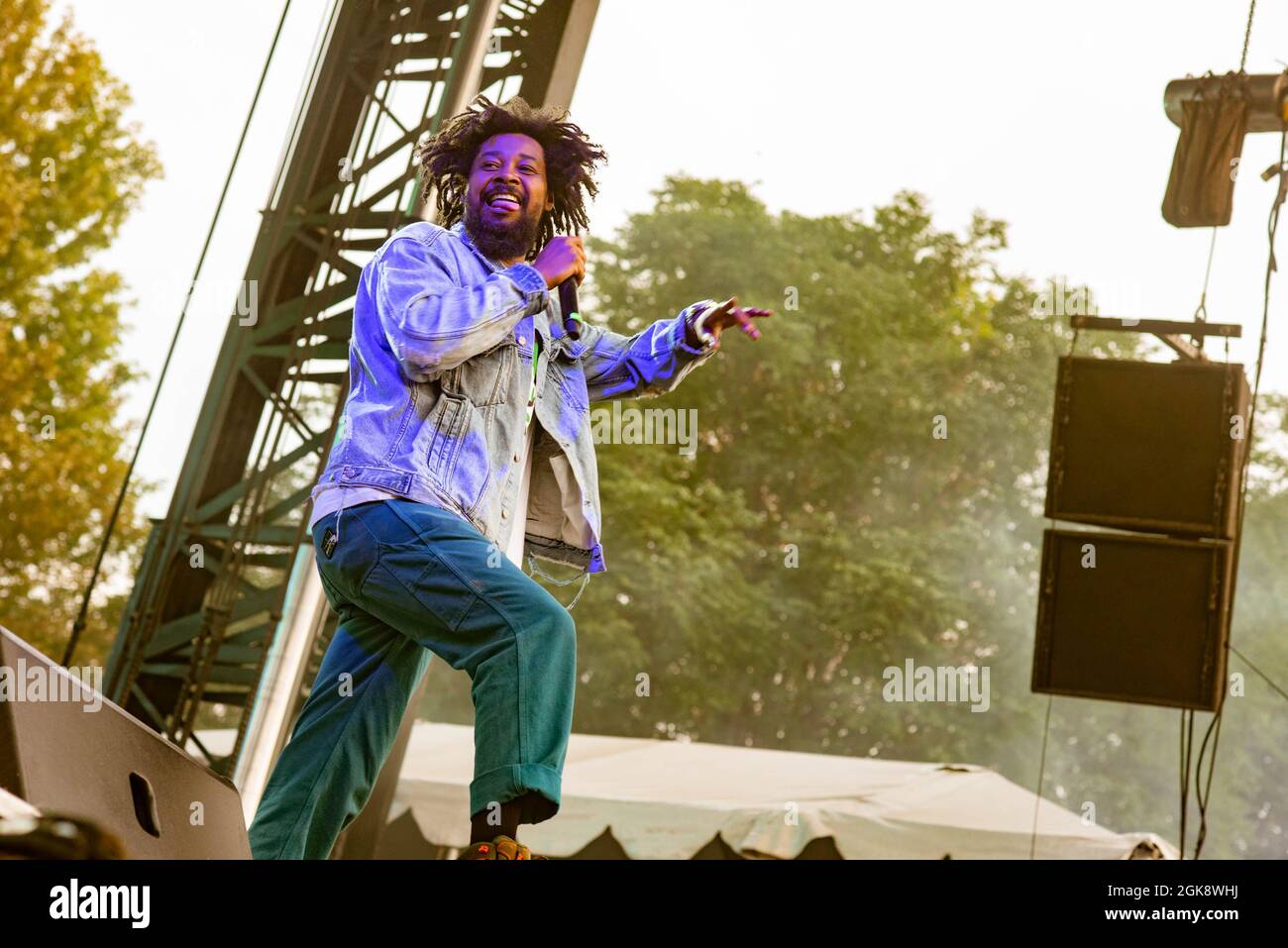 Chicago, Stati Uniti. 12 settembre 2021. CHICAGO, il - 12 SETTEMBRE: Danny Brown suona al Pitchfork 2021 Day 3 a Chicago, Illinois il 12 settembre 2021. (Foto di Annie Lesser/imageSPACE/Sipa USA) Credit: Sipa USA/Alamy Live News Foto Stock