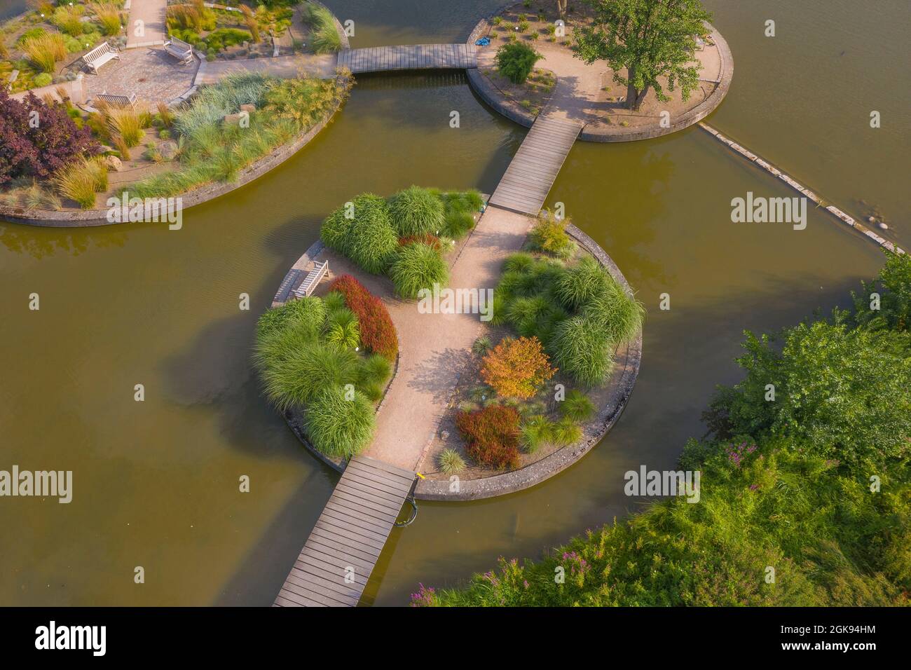 Giardini botanici Flottbek, foto drone, Germania, Amburgo-Flottbek Foto Stock