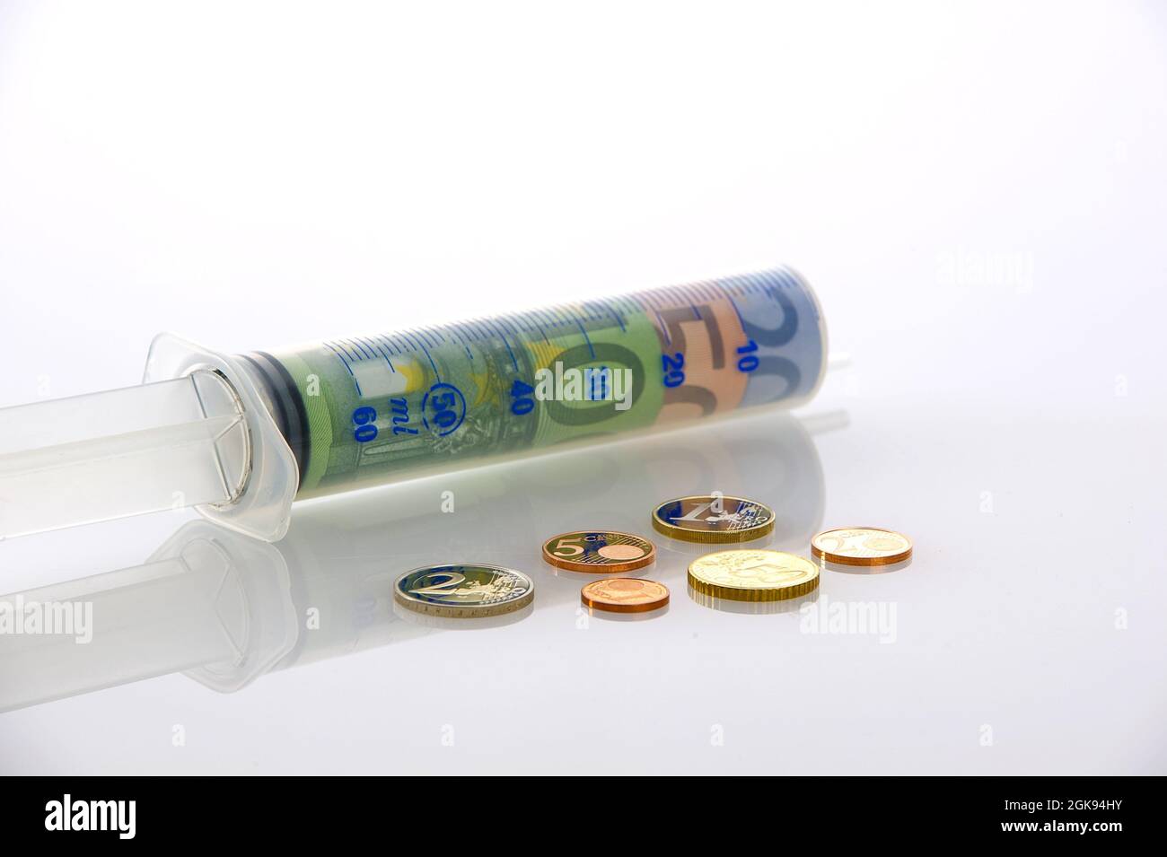 simbolo costi del servizio sanitario pubblico Foto Stock