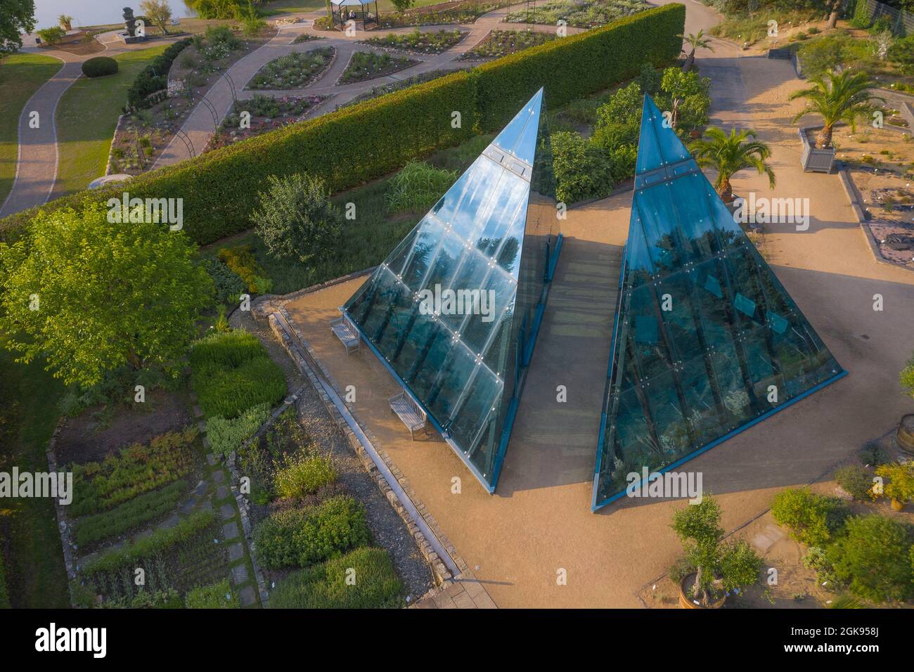 Giardini botanici Flottbek, foto drone, Germania, Amburgo-Flottbek Foto Stock