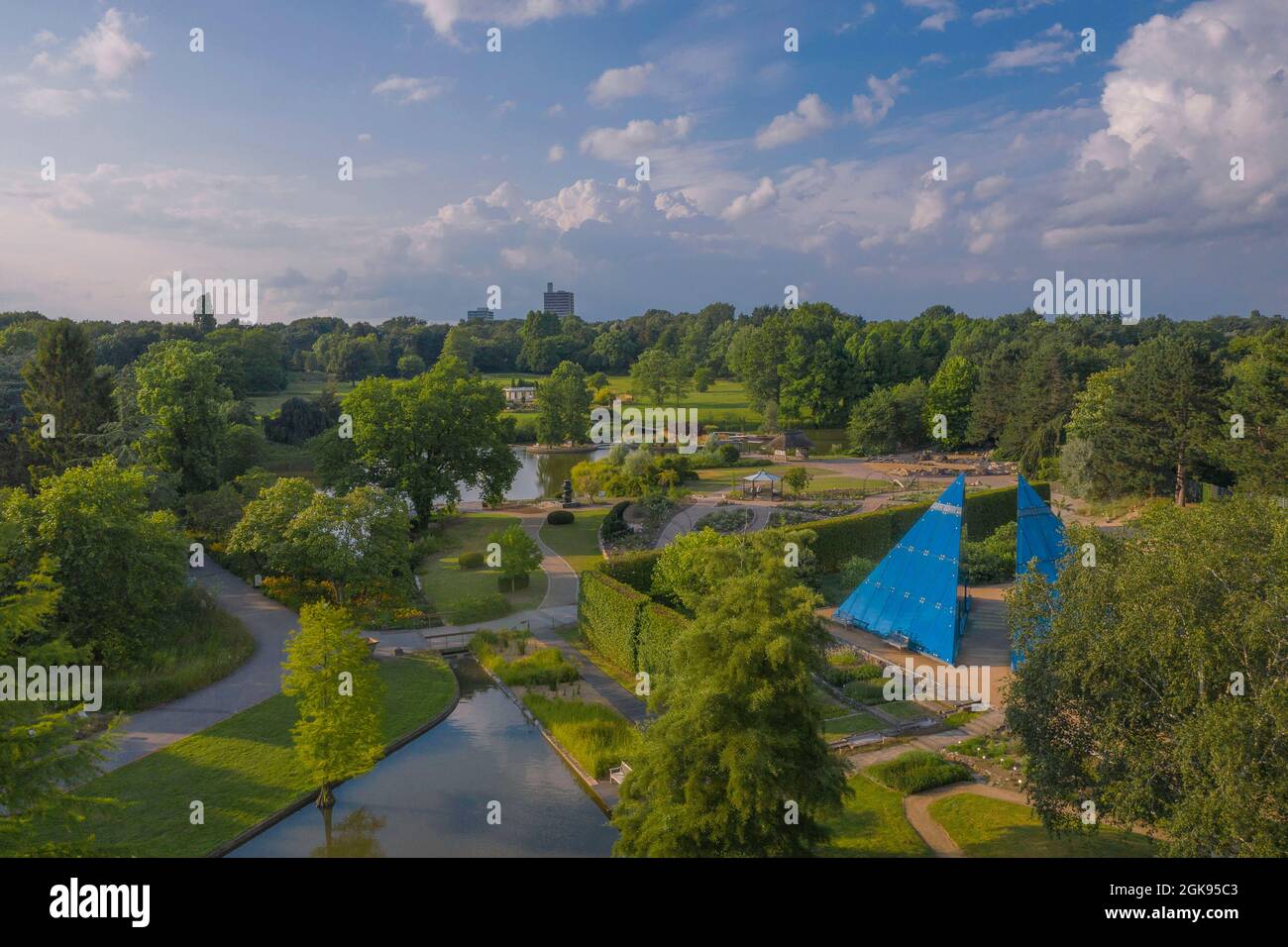 Giardini botanici Flottbek, foto drone, Germania, Amburgo-Flottbek Foto Stock