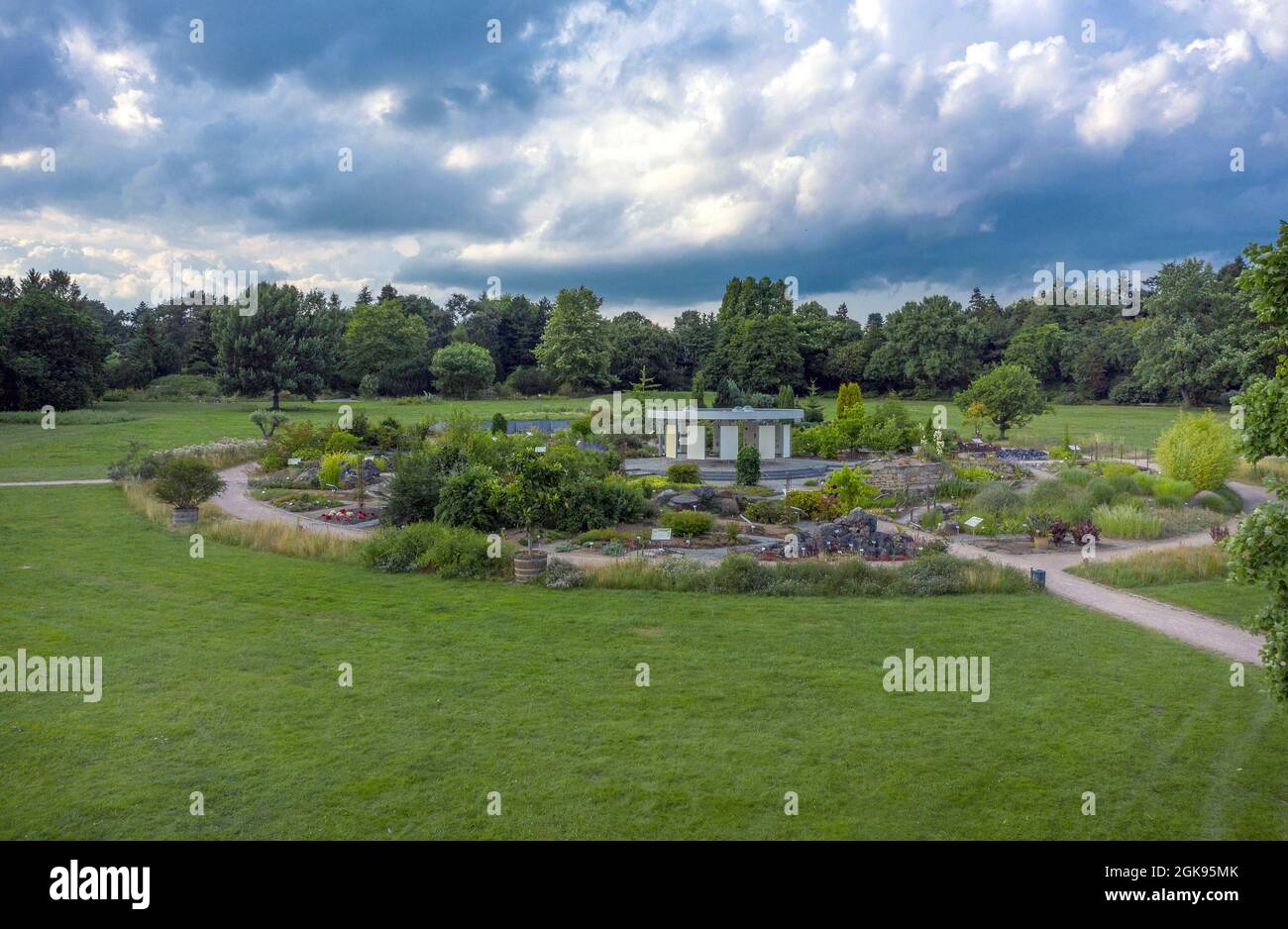 Giardini botanici Flottbek, foto drone, Germania, Amburgo-Flottbek Foto Stock