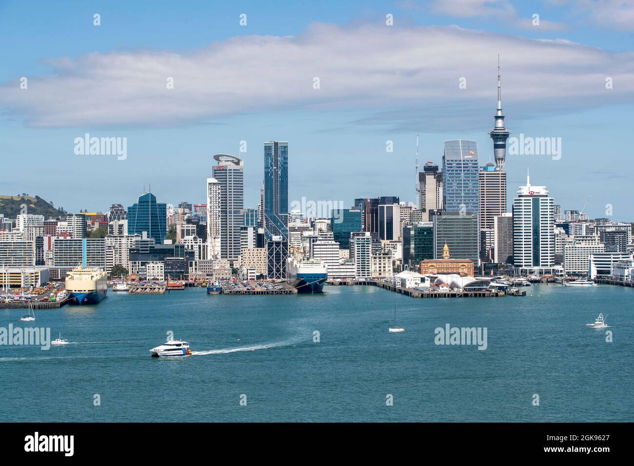 Città di Auckland e porto, Nuova Zelanda, Foto Stock