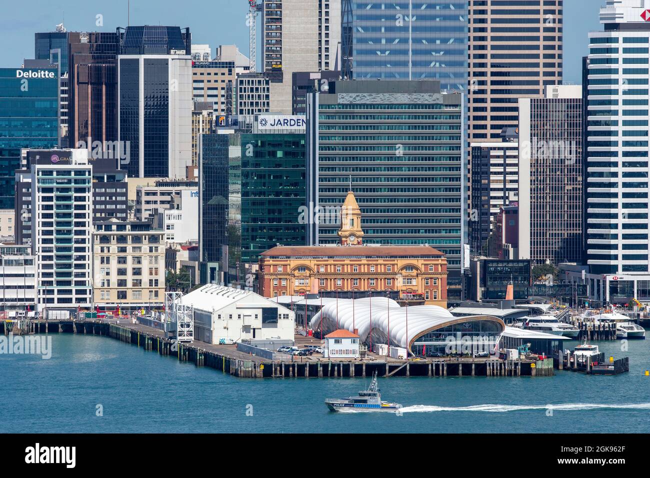 Waterfront e Queens Wharf , Auckland, Nuova Zelanda Foto Stock