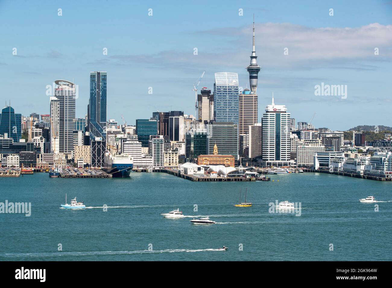 Porto e lungomare, Auckland, Nuova Zelanda Foto Stock