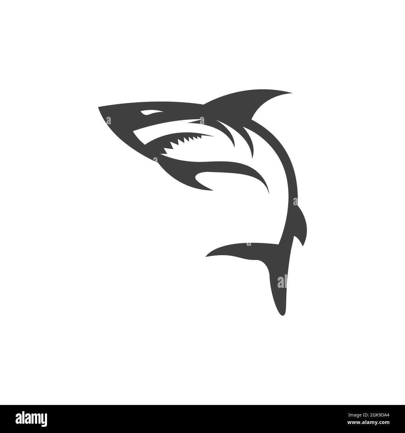 Disegno dell'icona di illustrazione dello squalo vettore modello Foto Stock