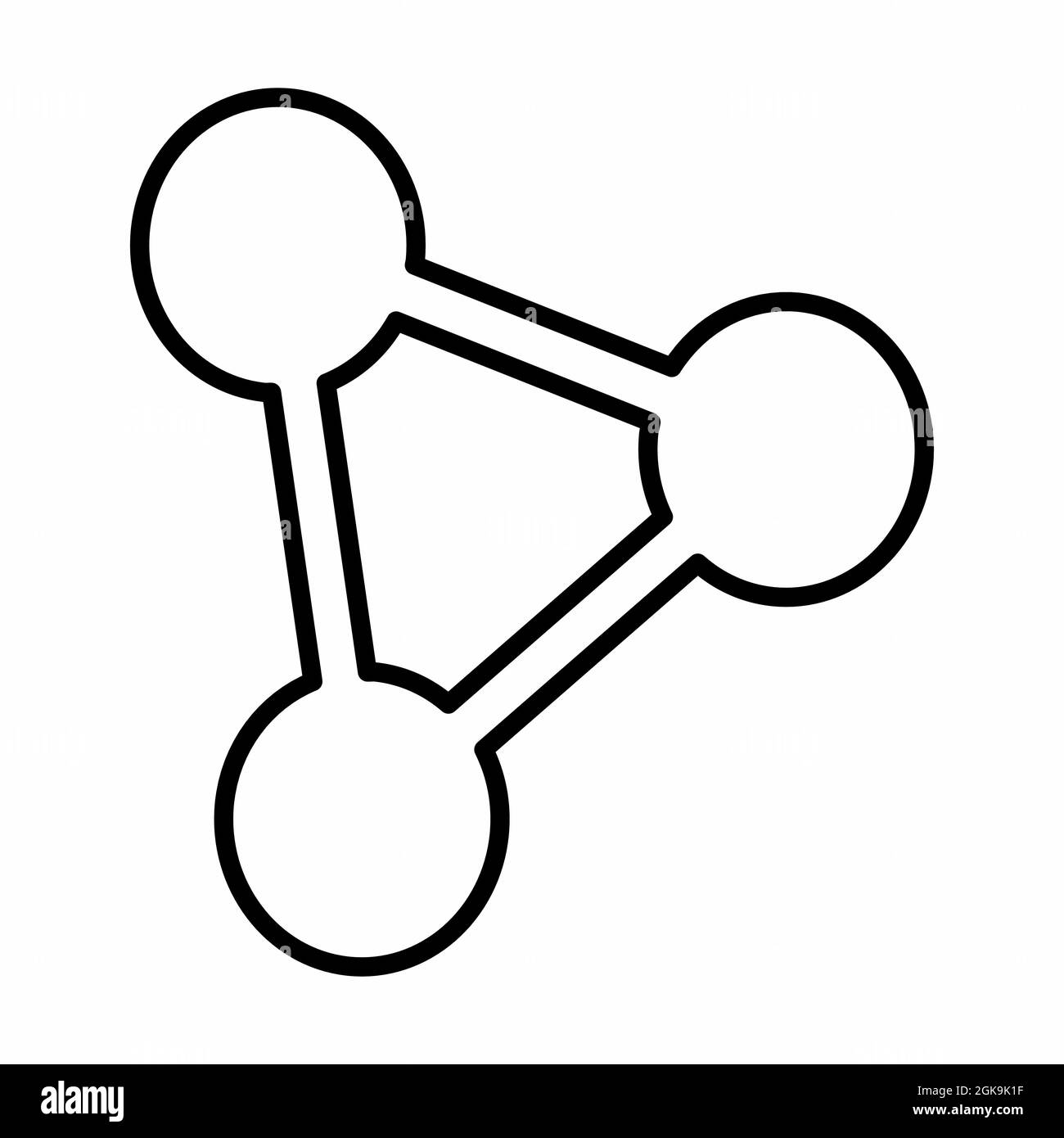 Vettore icona di molecola - stile linea - illustrazione semplice, tratto modificabile, vettore modello di disegno, buono per stampe, poster, pubblicità, announc Illustrazione Vettoriale