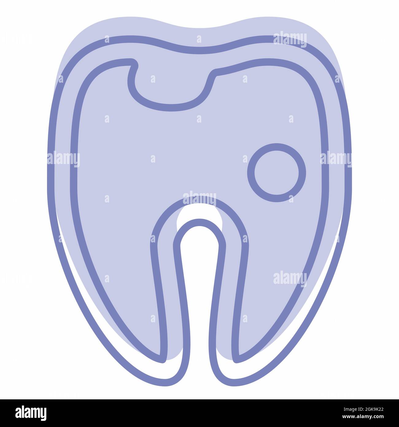 Icona vettore di dente cavo - stile a due toni - semplice illustrazione, tratto modificabile, modello vettoriale di disegno, buono per stampe, poster, pubblicità, Illustrazione Vettoriale