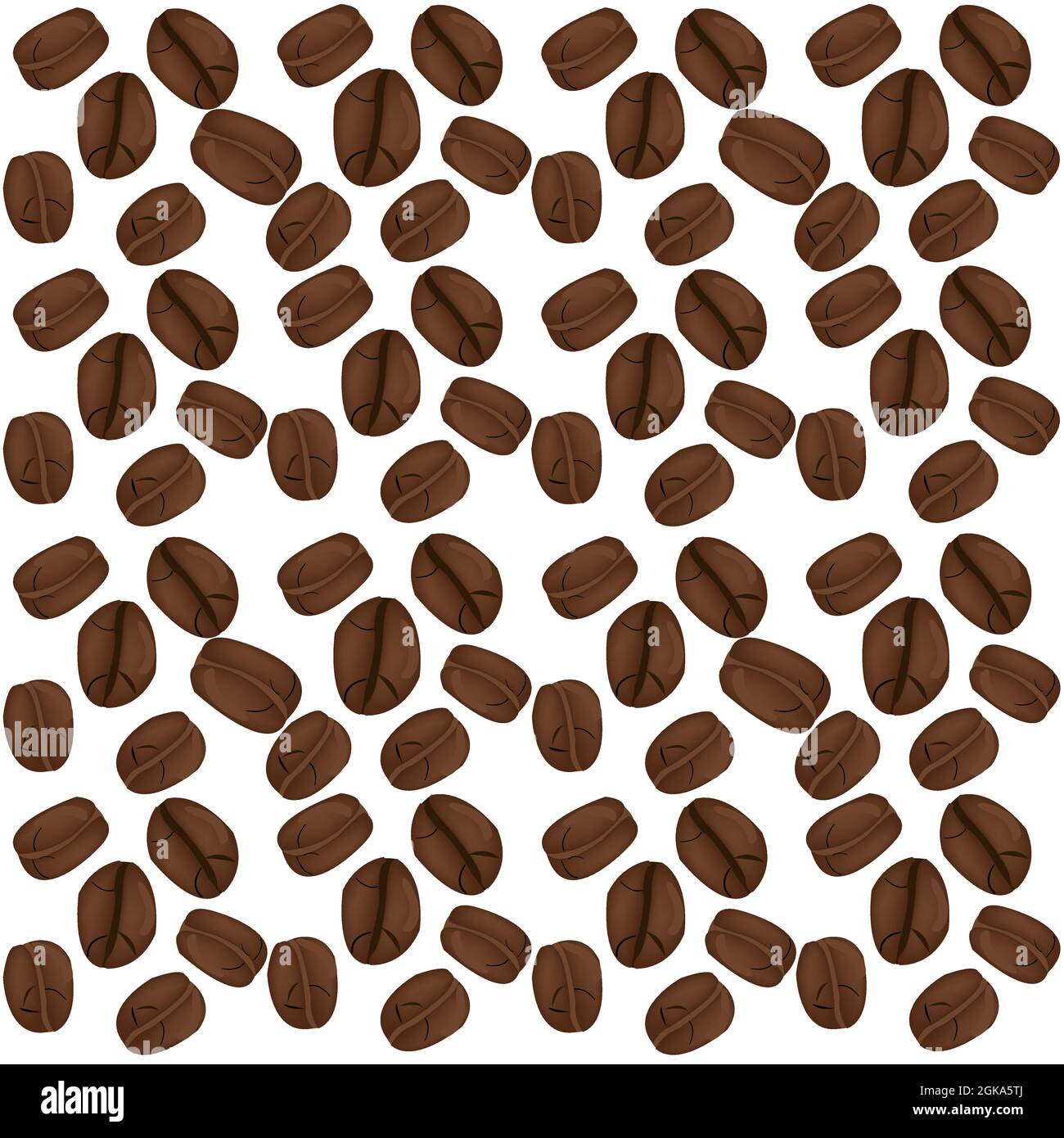 Chicchi di caffè senza cuciture su sfondo bianco Illustrazione Vettoriale