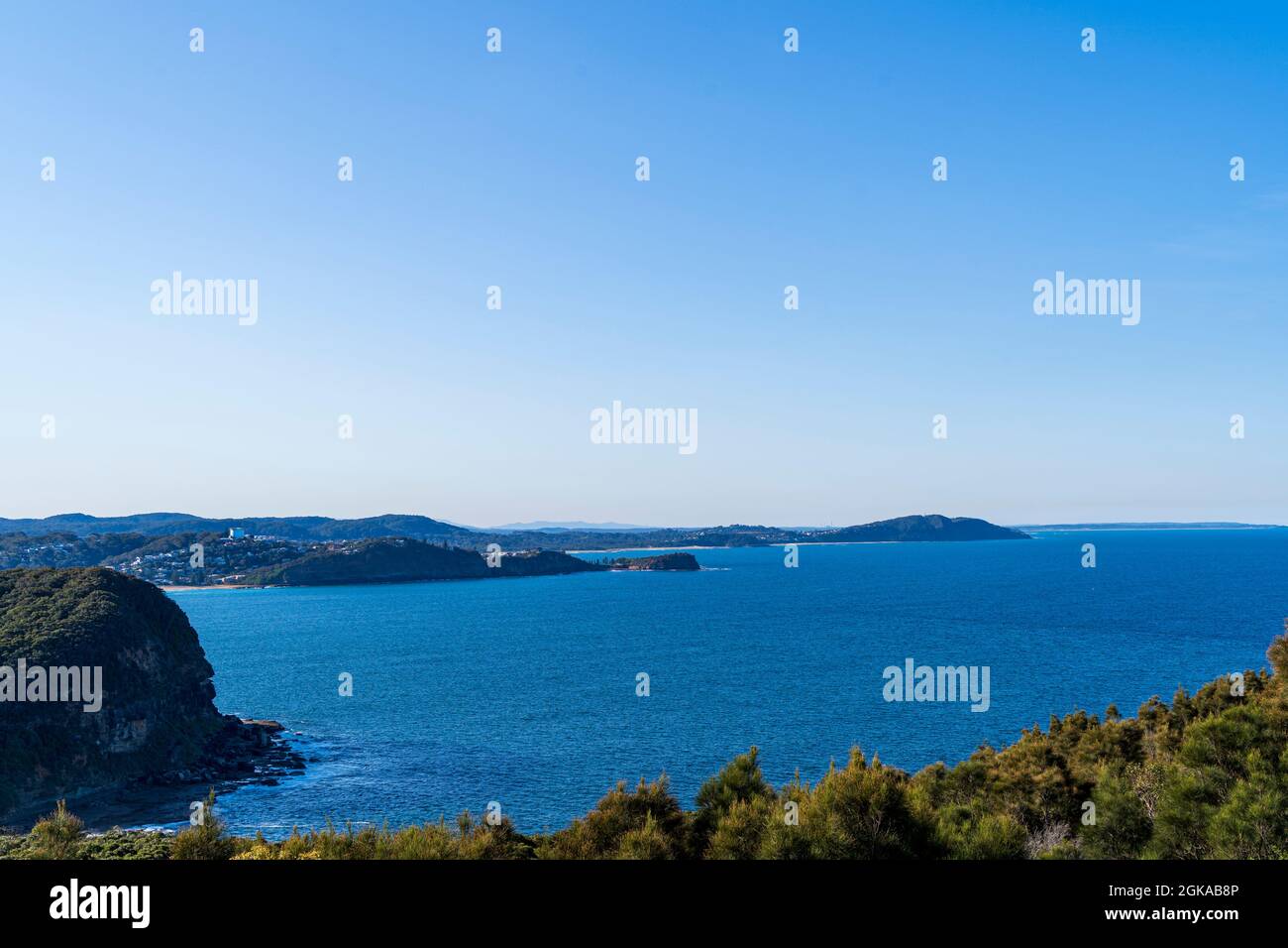 Vista sulla costa dal Captain Cook Lookout Central Coast NSW Australia Foto Stock