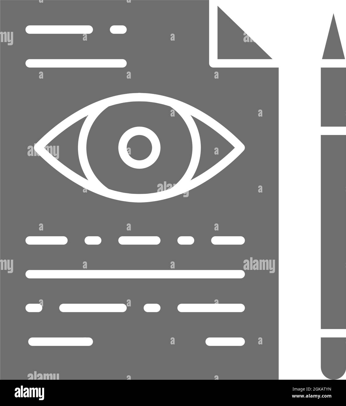 Occhio medico prescrizione icona grigia. Isolato su sfondo bianco Illustrazione Vettoriale
