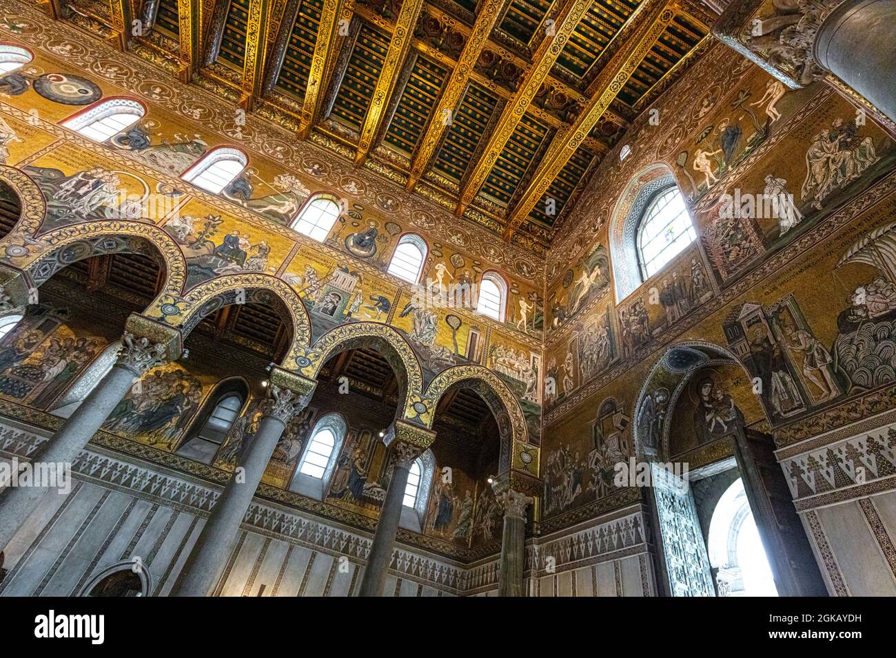 interno della cattedrale di monreale in sicilia. Italia. Foto Stock