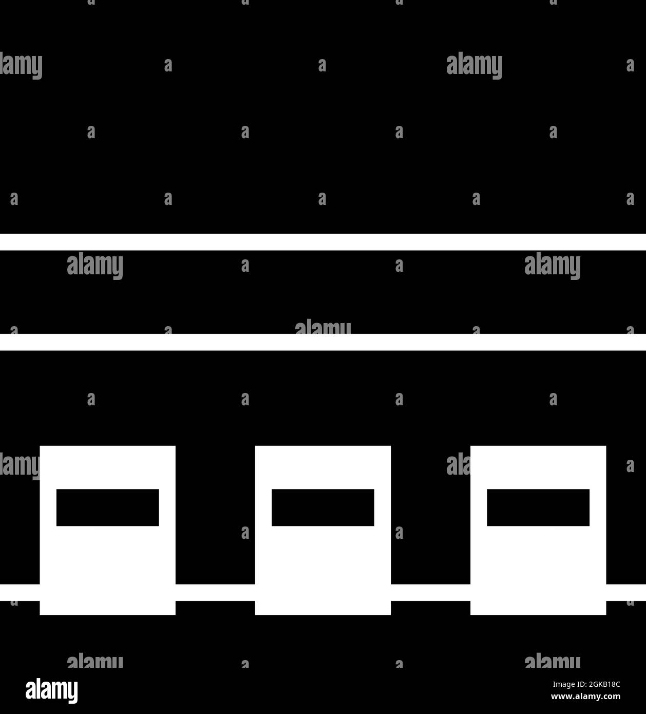 Warehouse Logistic Concept icona. Design a matita nero. Illustrazione vettoriale. Illustrazione Vettoriale
