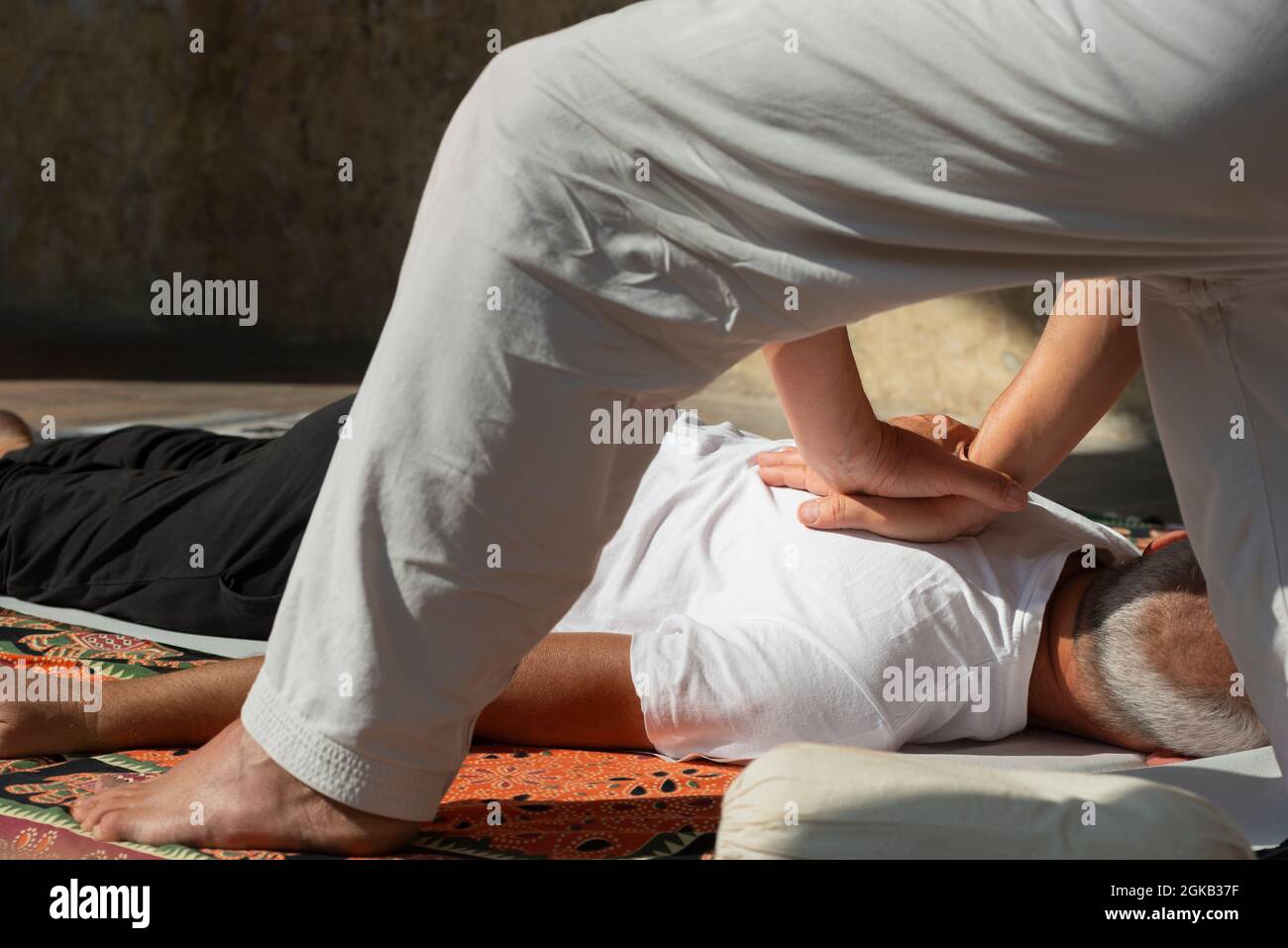 Sessione di Shiatsu Foto Stock