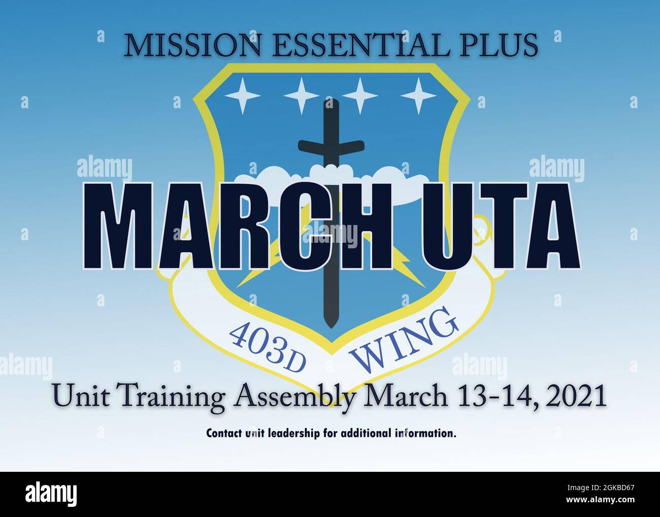 Il 403rd Wing March 13-14 Unit Training Assembly è stato designato come mission Essential Plus alla base dell'aeronautica militare Keesler, Mississippi. Per ulteriori informazioni, gli airmen devono contattare la dirigenza dell'unità. Foto Stock