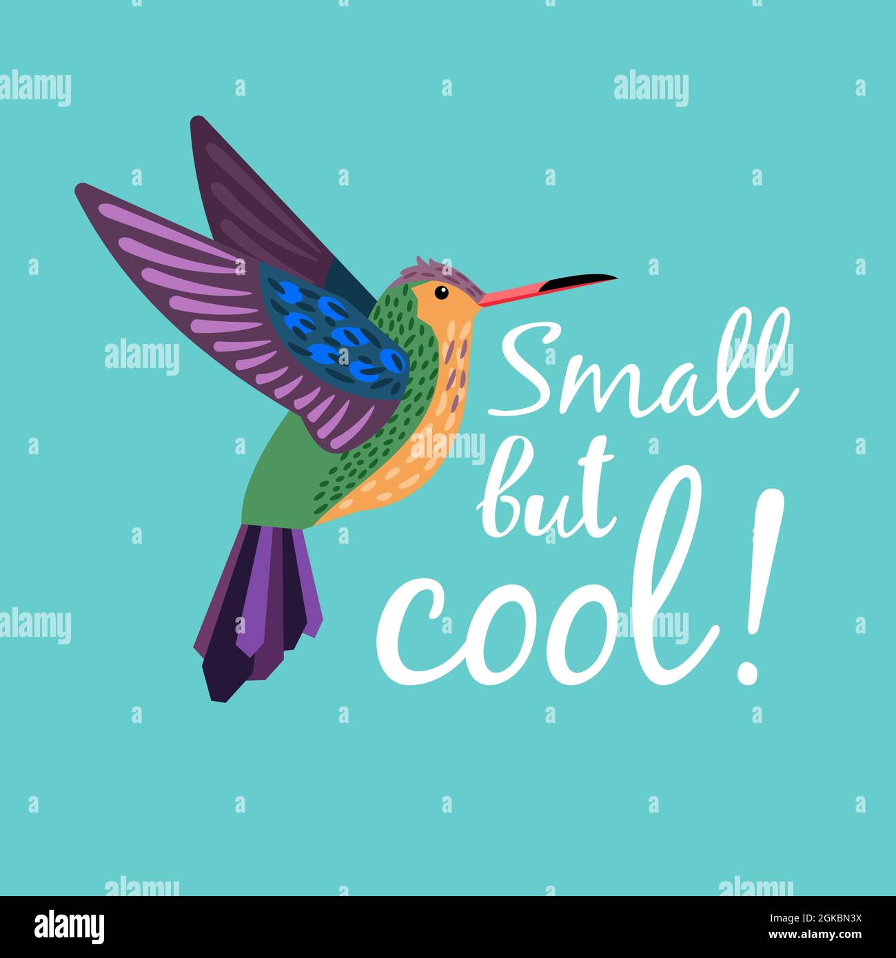 Colibri uccello molto piccolo e sorprendente Illustrazione Vettoriale