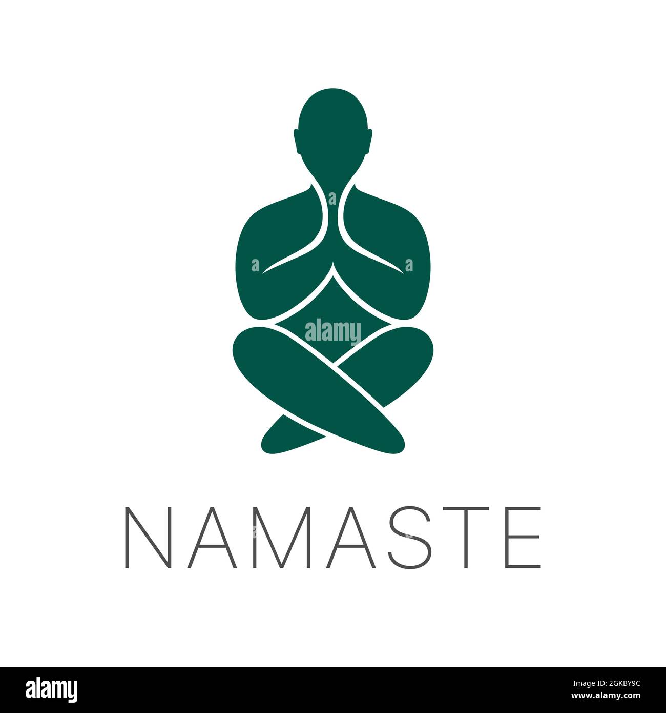 Meditazione yoga segno vettoriale. Logo minimalista astratto per uno studio yoga. Illustrazione Vettoriale