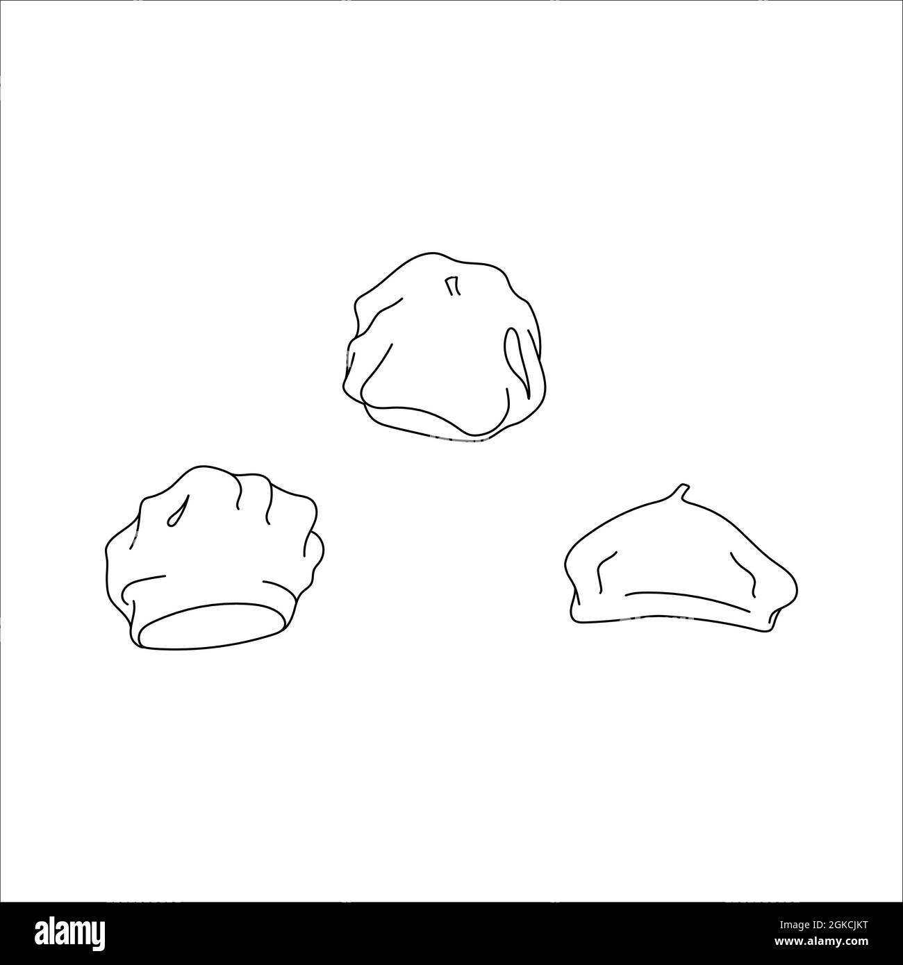 Berretto Doodle design. Illustrazione vettoriale invernale isolata su sfondo bianco. Illustrazione Vettoriale