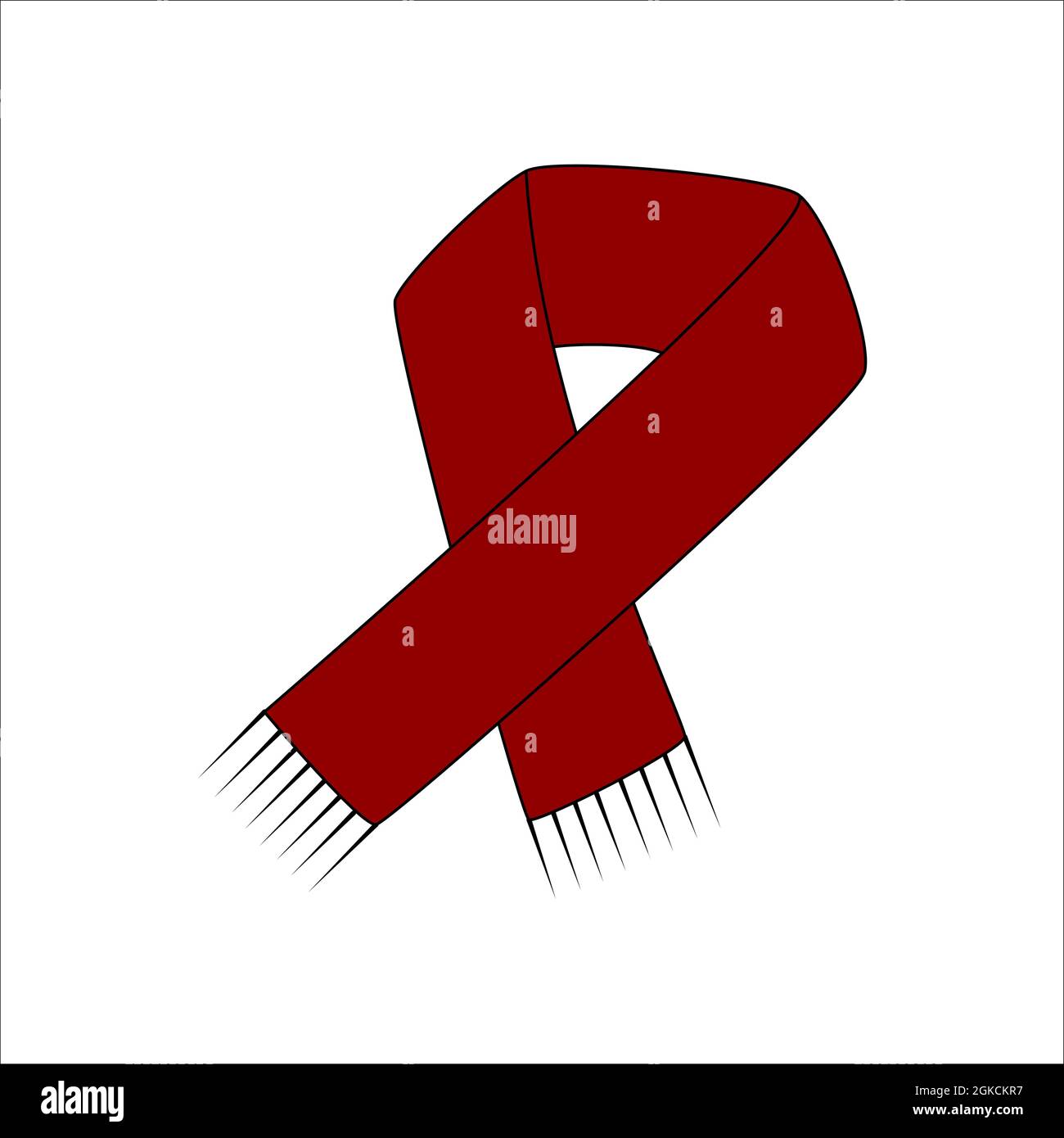 Design sciarpa Doodle. Inverno vettore colorato illustrazione isolato su sfondo bianco. Illustrazione Vettoriale