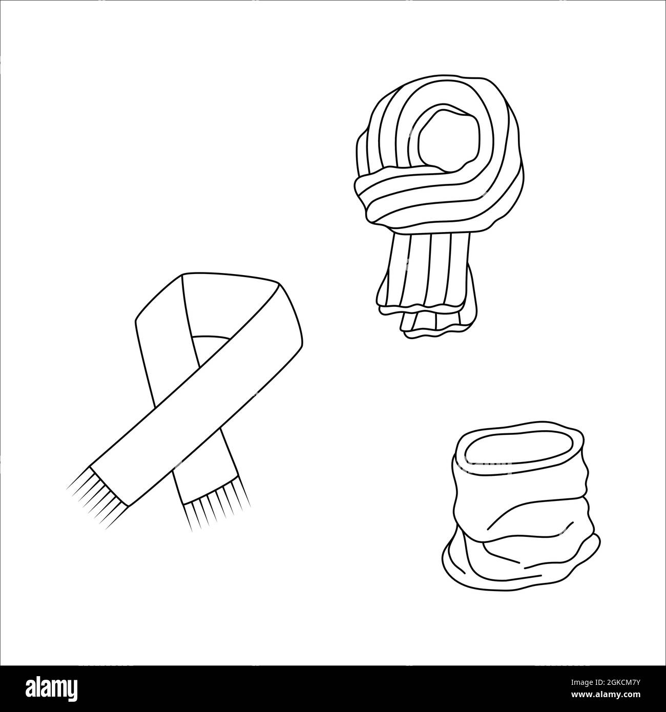 Set di scarpetta Doodle. Illustrazione vettoriale invernale isolata su sfondo bianco. Illustrazione Vettoriale