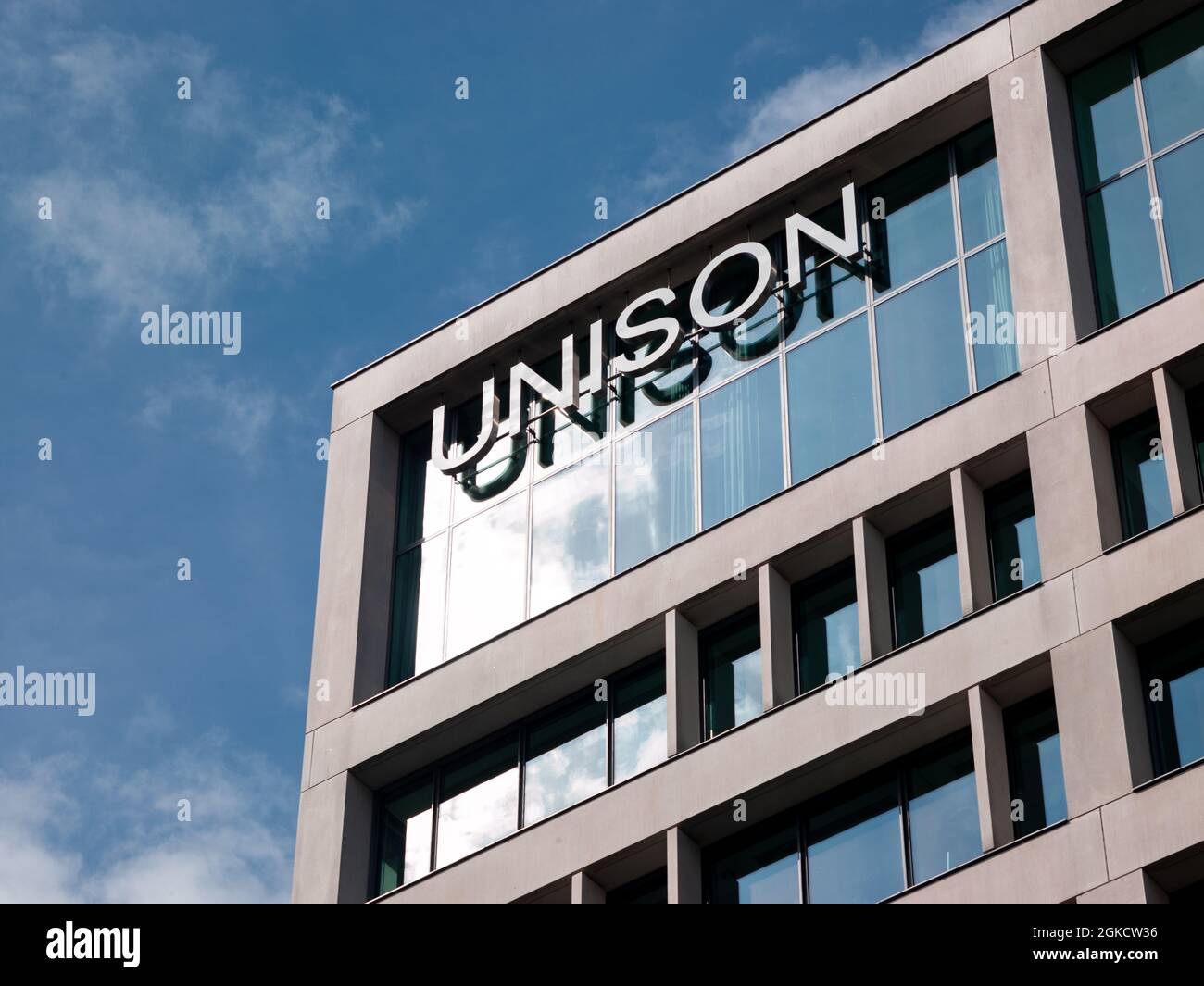 UNISON Building, Euston Road, Londra, Regno Unito Foto Stock