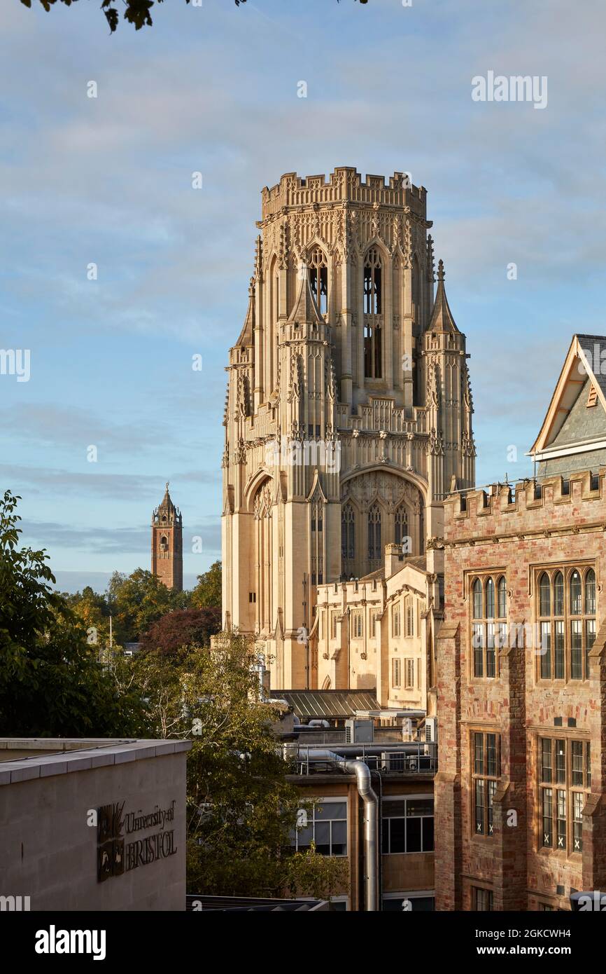 Bristol University Wills Memorial Building e Wills Memorial Tower Foto Stock