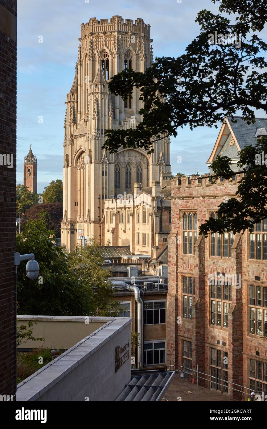 Bristol University Wills Memorial Building e Wills Memorial Tower Foto Stock