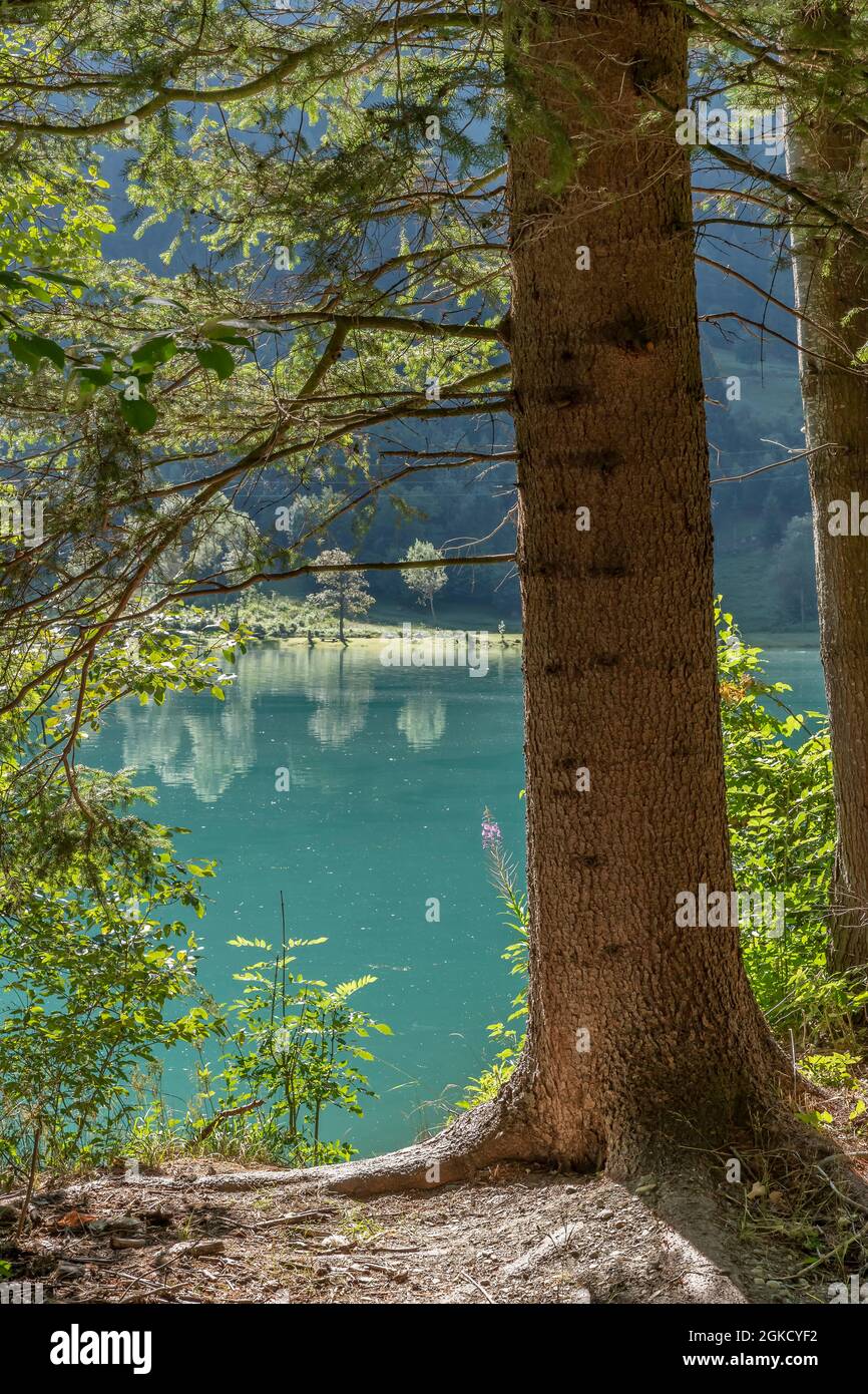 Uno scorcio del Lago Maen, Valtournenche, Italia, nella stagione estiva Foto Stock