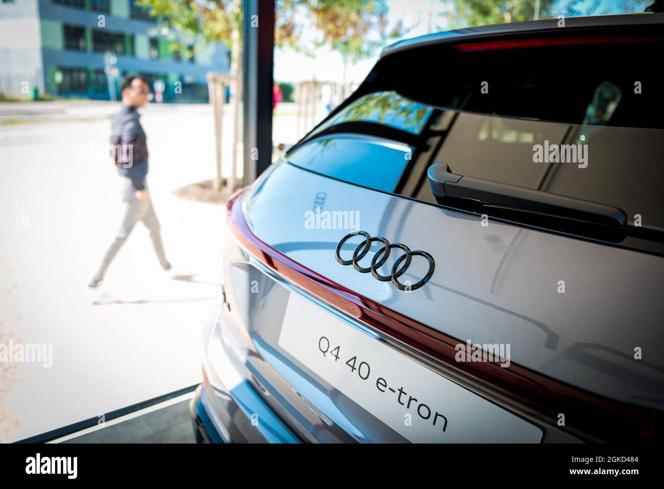 Audi Presentazione della Audi Q4 40 e-Tron Electric Car SUV Foto Stock