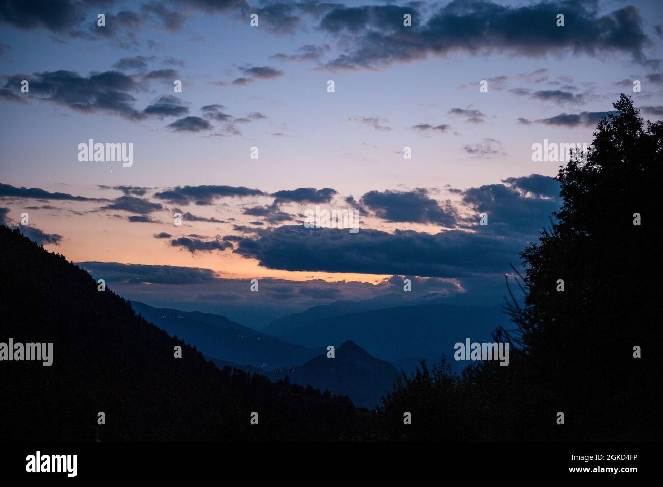 Vista montagna vicino Pergine, Trentino, Italia Foto Stock