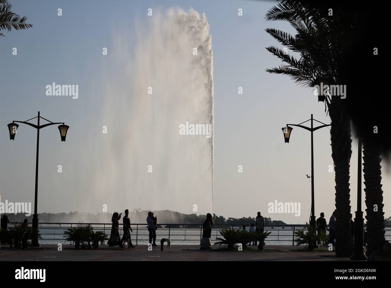 Fontana di Jeddah, al-Hamra Corniche Foto Stock