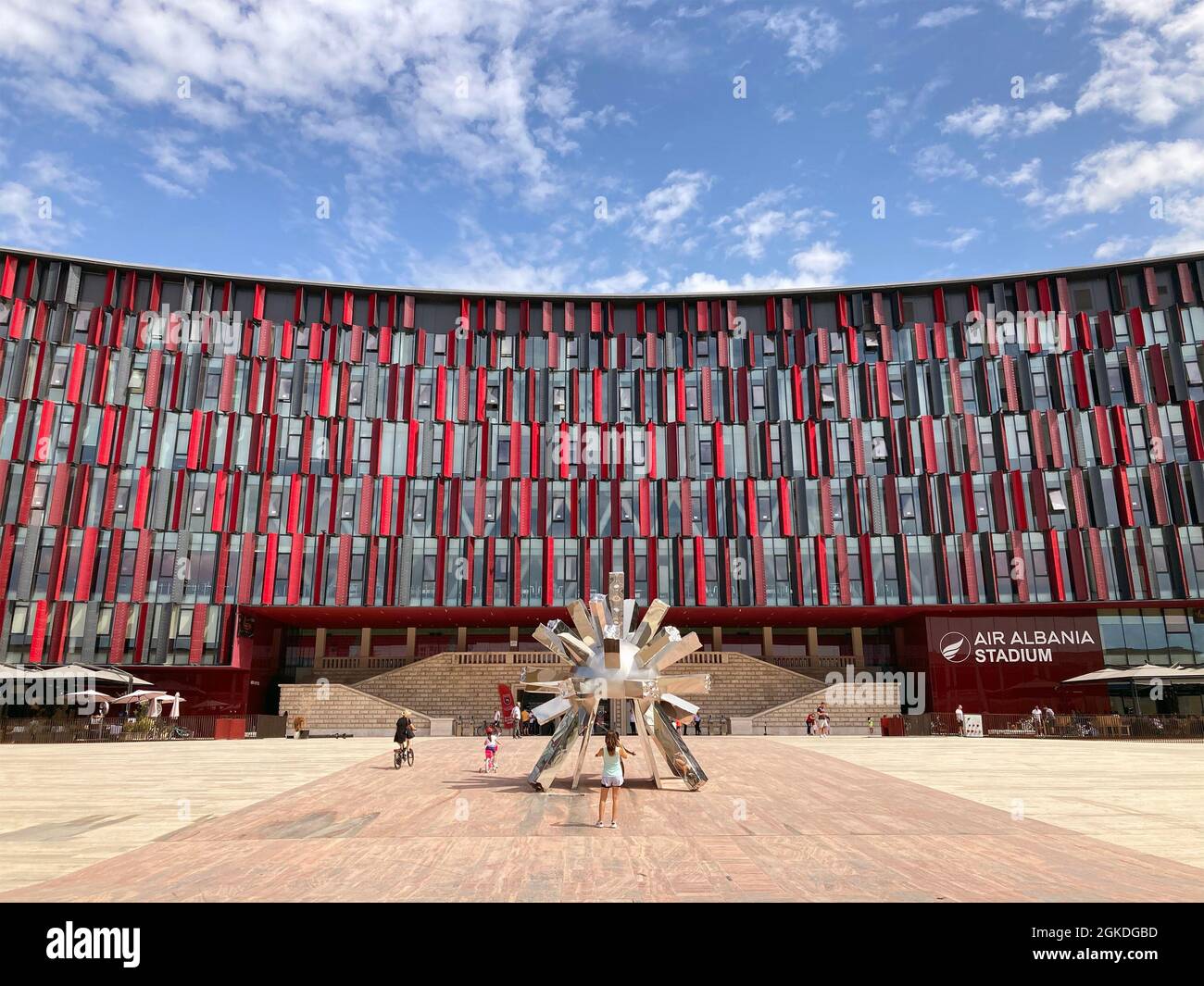 Albania, Tirana - 5 settembre 2021: Stadio Air Albania per la prima volta in assoluto finale della Europa Conference League Foto Stock