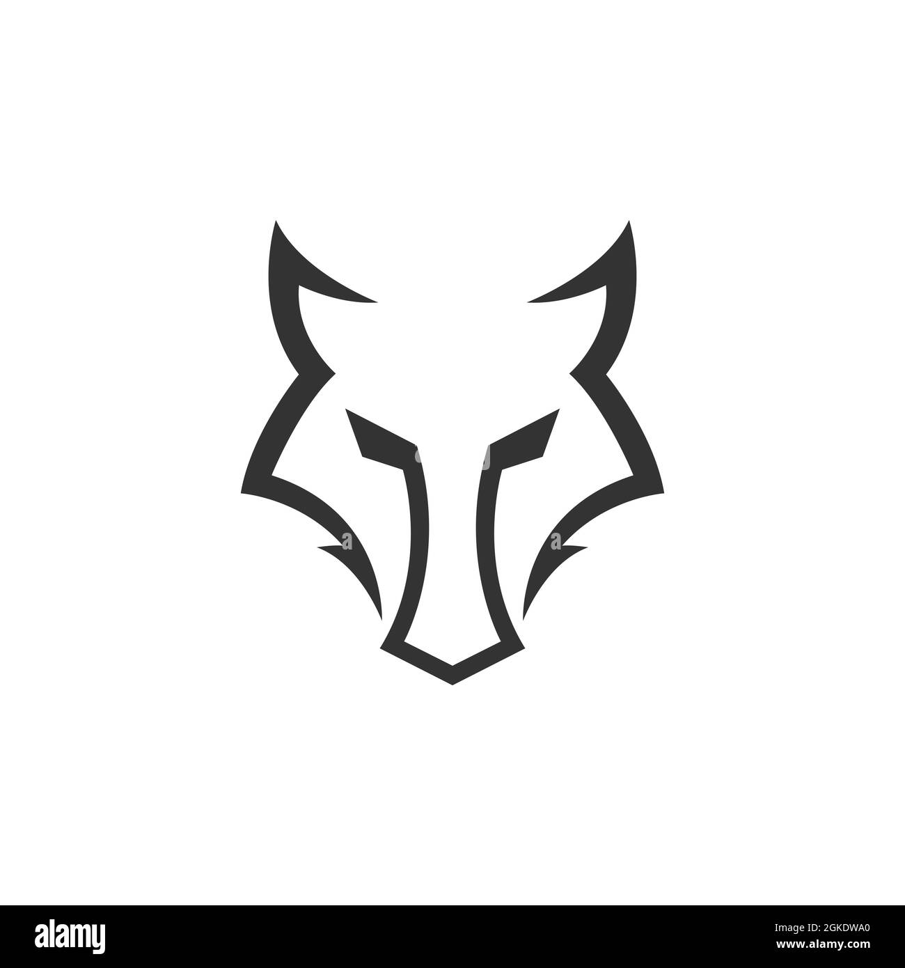 Disegno di illustrazione vettoriale del modello di testa di Wolf Foto Stock