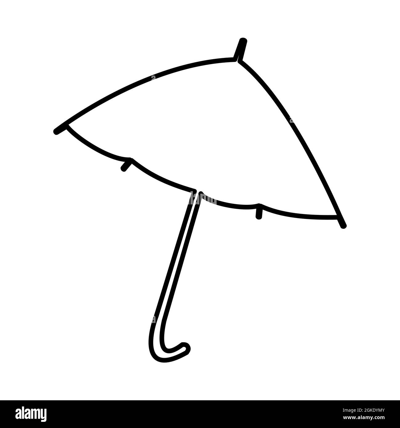 Apri l'icona ombrello isolata su sfondo bianco. Cartello di protezione contro la pioggia. Parasol segno per previsioni meteo, app mobili o web.Stock vettore illustrazione Illustrazione Vettoriale