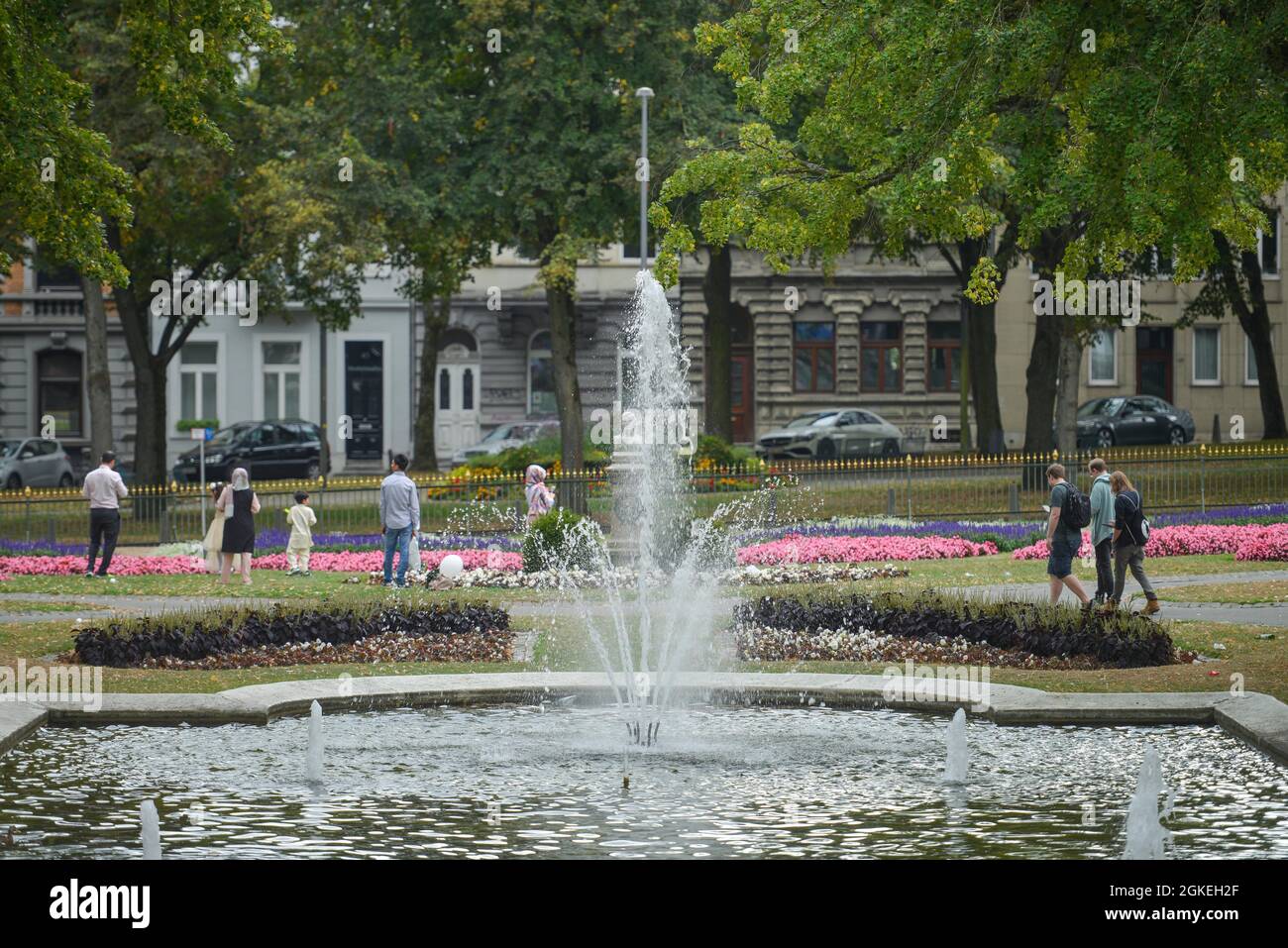 Spa Park Monheimsallee, Aachen, Renania settentrionale-Vestfalia, Monheimsfontaene, Germania Foto Stock