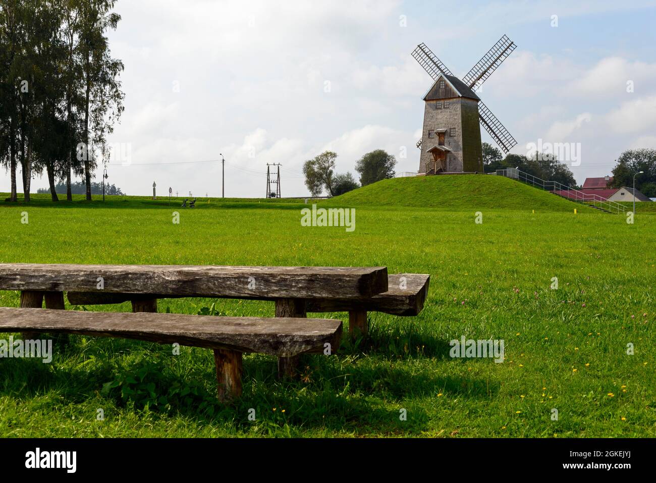 Il mulino a vento, Korycin, Podlasie, Polonia Foto Stock