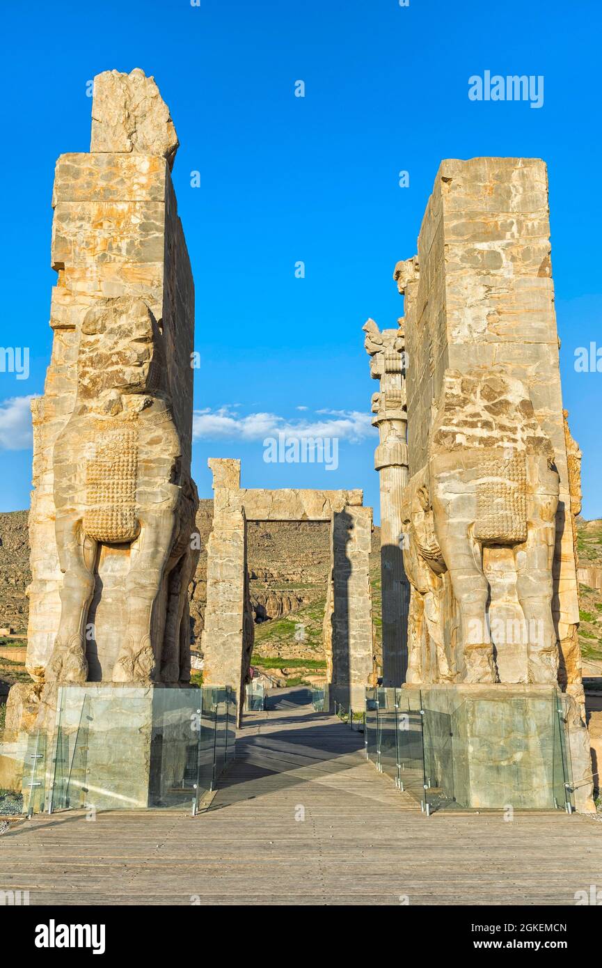 Persepolis, porta di tutte le terre, provincia di Vars, Repubblica Islamica dell'Iran Foto Stock