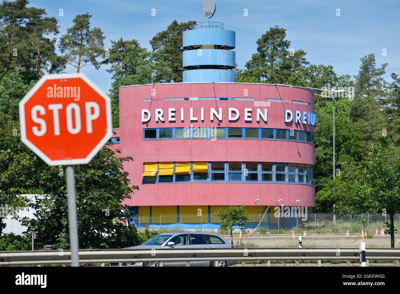 Ex checkpoint di frontiera Dreilinden, Dreilinden, Zehlendorf, Berlino, Germania Foto Stock