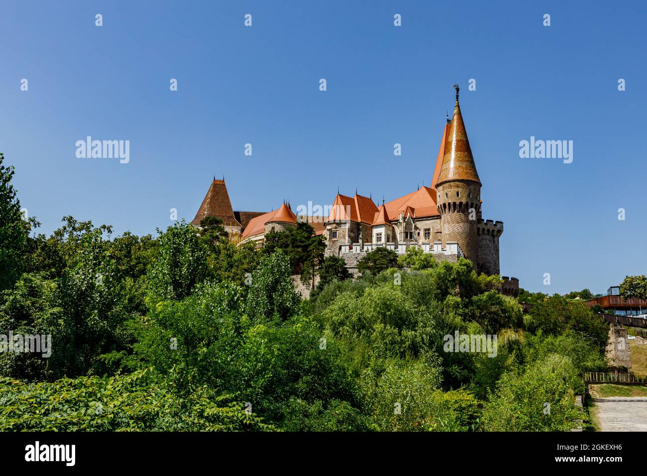 Il Castello di Hunedoara in Romania Foto Stock