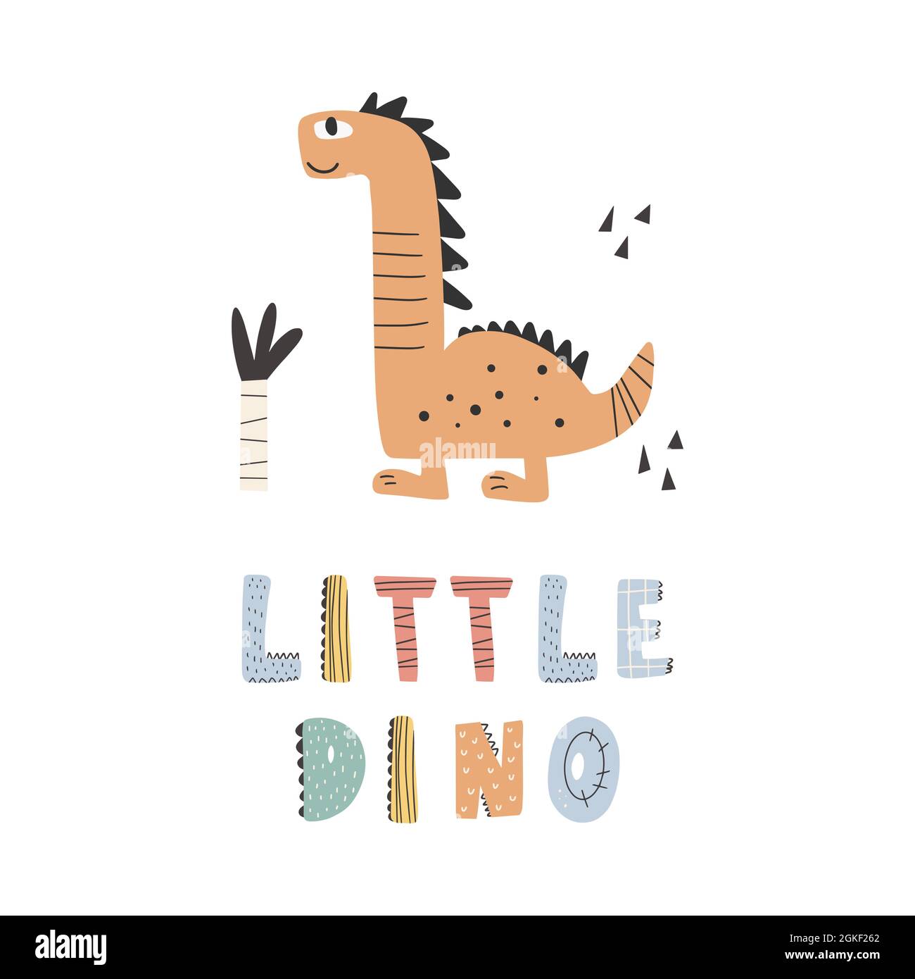 Carino dinosauro con grafica slogan - piccolo dinosauro, divertenti cartoni  animati dinosauri. Virgoletta divertente vettoriale con icona dino,  illustrazione disegnata a mano scandinava Immagine e Vettoriale - Alamy