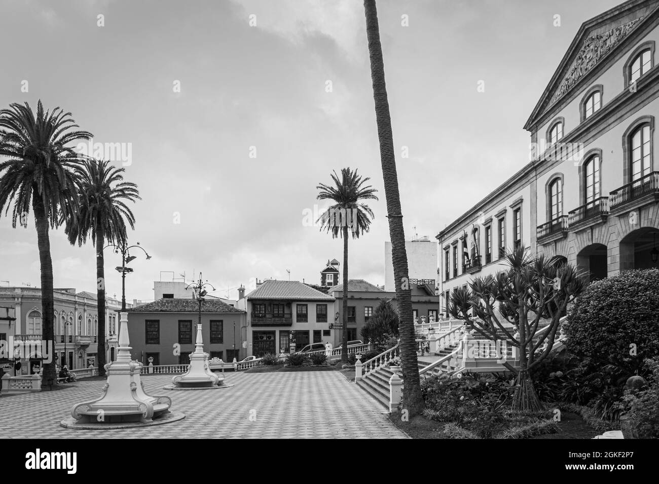 La Orotava, Spagna; 1 agosto 2015: Piazza del municipio. Foto Stock