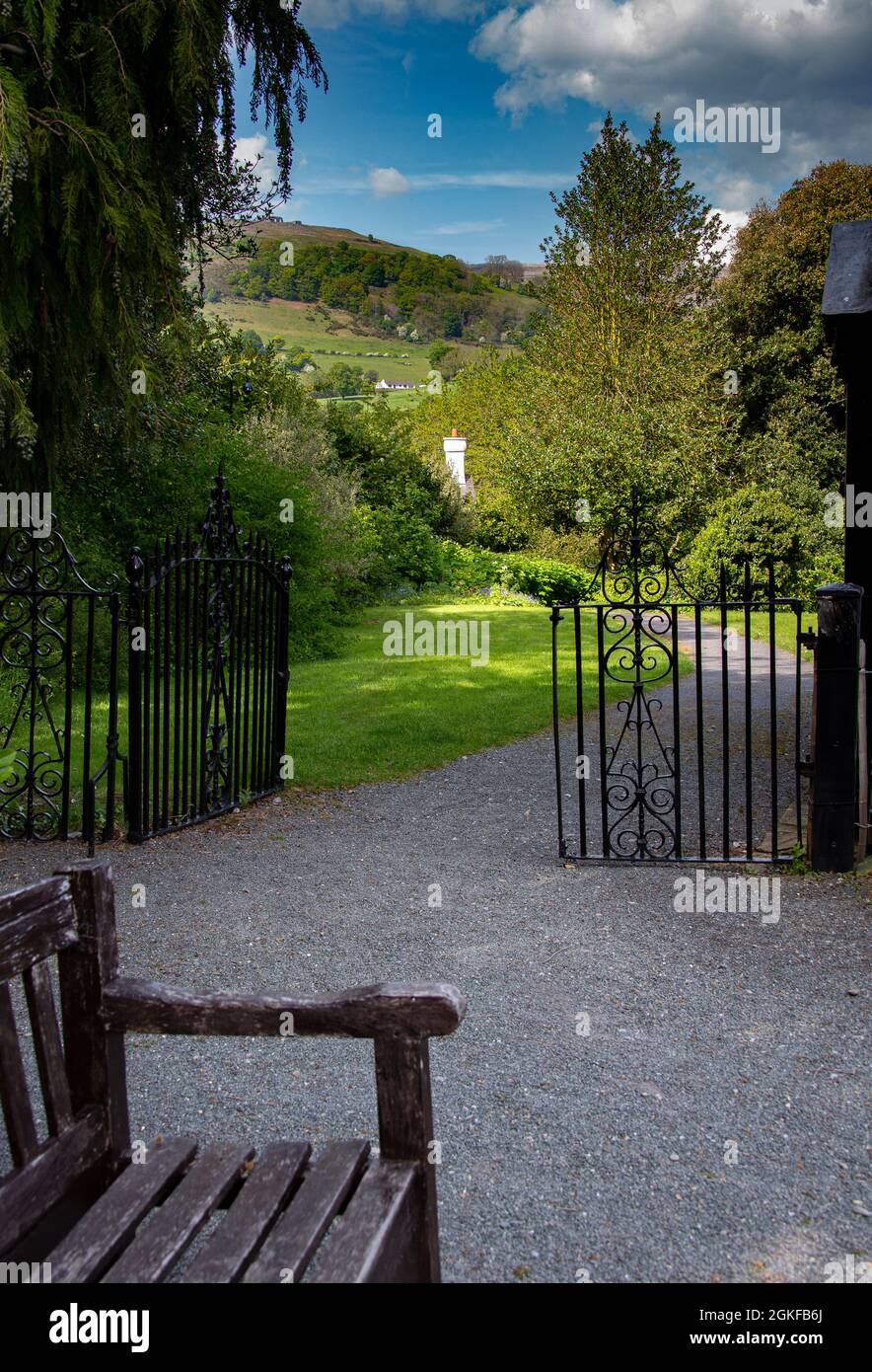 Plas Newydd è una casa storica nella città di Llangollen, Denbighshire, Galles, ex casa di Lady Eleanor Butler e Sarah Ponsonby. Foto Stock