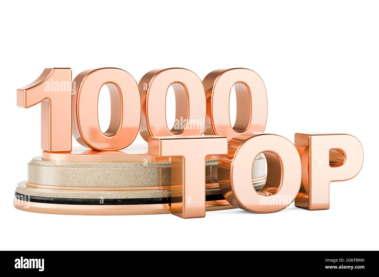 Top 1000, premio podio. Rendering 3D isolato su sfondo bianco Foto Stock