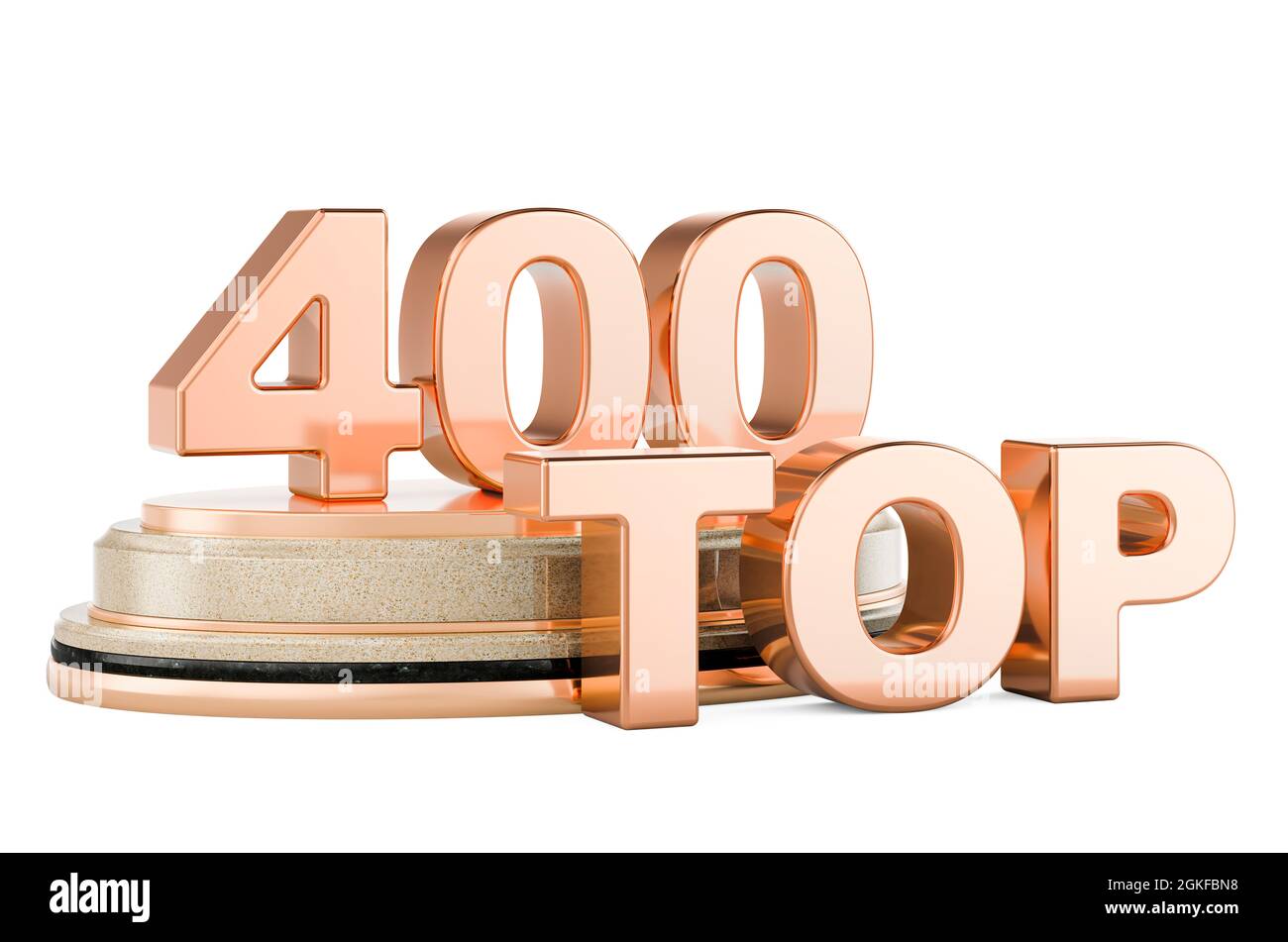 Top 400, premio podio. Rendering 3D isolato su sfondo bianco Foto Stock